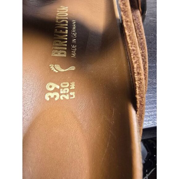 Birkenstock Gizeh Big Gold Buckle Cognac Brown Leather Size 39 Women’s Size 8 - Picture 7 of 7